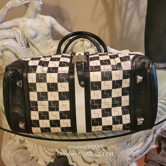 L.A.M.B by Gwen Stefani Checkerboard Speedy Tote Luxury Designer Bag #564 - Picture 7 of 13